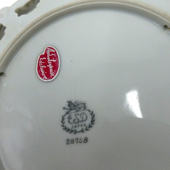 ESD Japan Reticulated Floral Ceramic Plates Set of 3 Vintage 8" - Picture 10 of 13